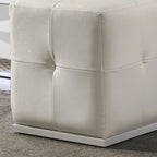 White Vanity Stool Tufting Rubberwood Contemporary Style 1pc Stool - Grand Goldman Shop