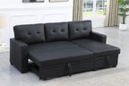 Upholstered Pull out Sectional Sofa with Chaise - Grand Goldman Shop
