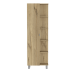 Urano Mirror Linen Cabinet, Four Interior  Shelves, Five External Shelves -Light Oak | Premium Home Decor - Grand Goldman
