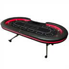 INO Design 94' Fodable Poker Table with Dealer Spot for 10 players, Black | Premium Home Decor - Grand Goldman