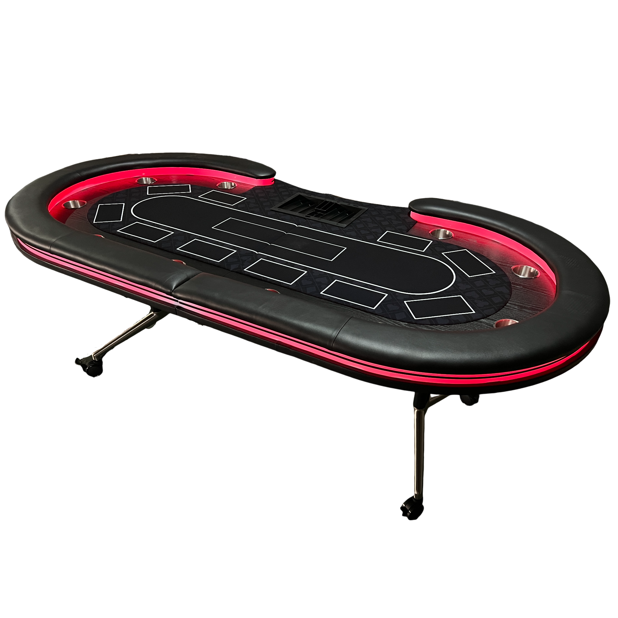 INO Design 94' Fodable Poker Table with Dealer Spot for 10 players, Black | Premium Home Decor - Grand Goldman