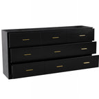 Modern Black 9-Drawer Dresser for Bedroom - Ample Storage Wide Chest of Drawers, Engineered Wood - Grand Goldman Shop
