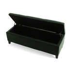 Indoor Forest Green Storage Ottoman Bench - 51.25''L Upholstered Entryway Bench with Hidden Storage, 300lbs Weight Capacity for Living Room, Bedroom & Hallway - Grand Goldman Shop