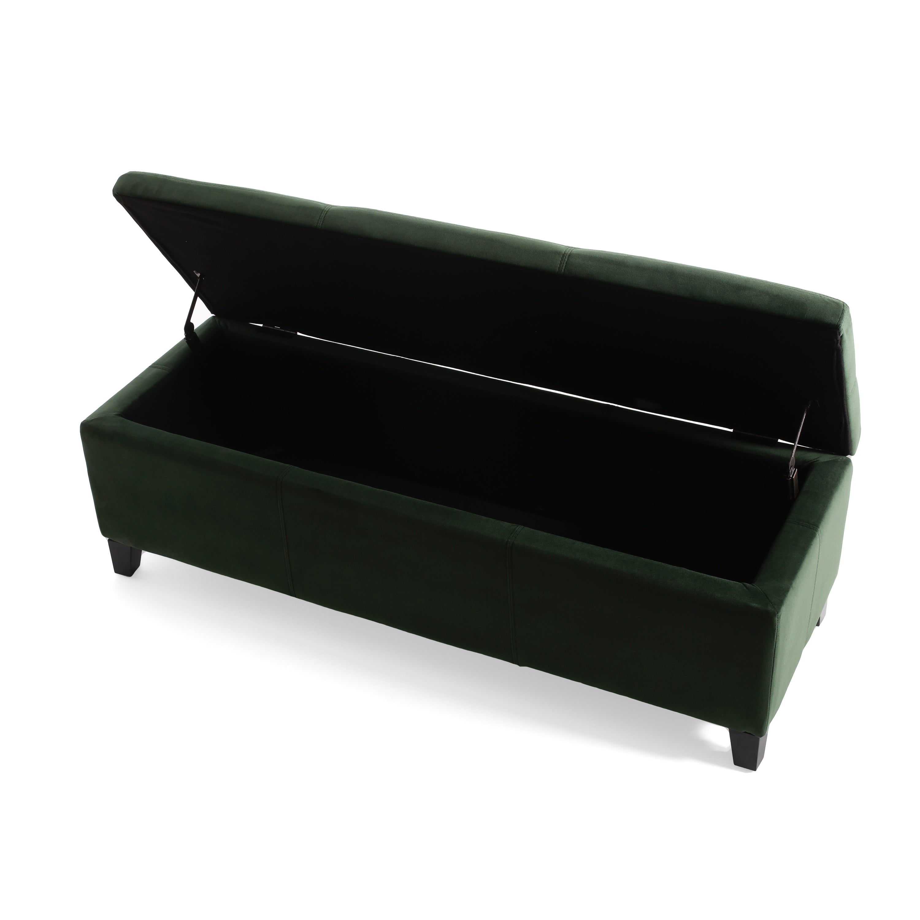 Indoor Forest Green Storage Ottoman Bench - 51.25''L Upholstered Entryway Bench with Hidden Storage, 300lbs Weight Capacity for Living Room, Bedroom & Hallway - Grand Goldman Shop