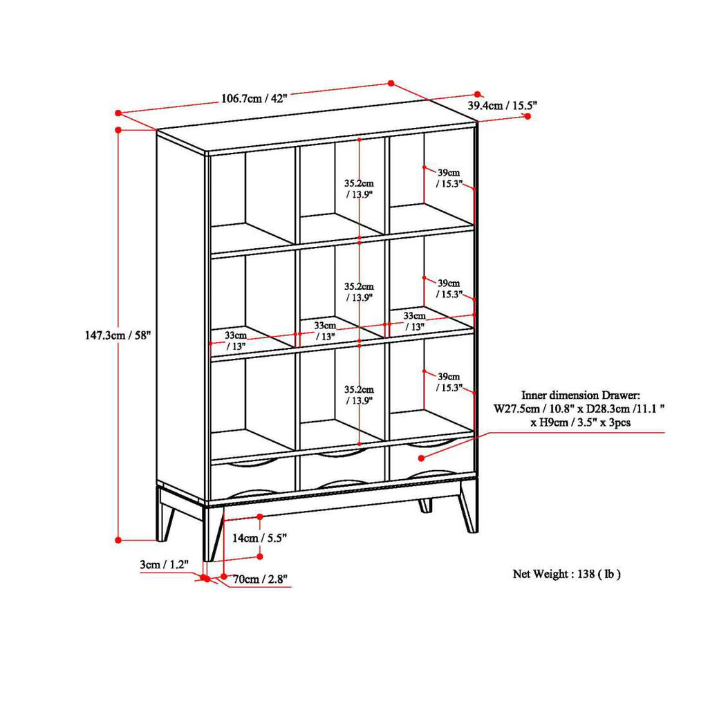 Harper Cube Storage with Drawers | Premium Home Decor - Grand Goldman