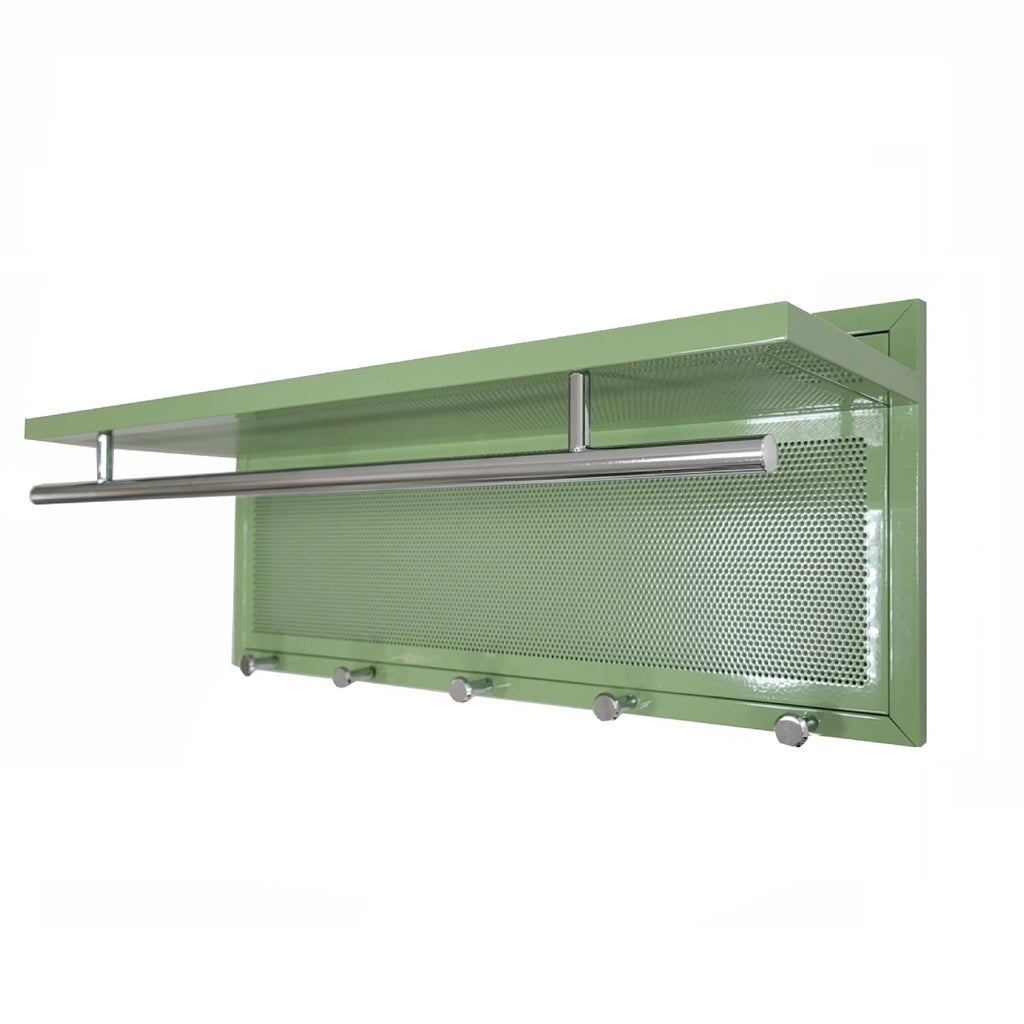 Esyspot Metal Powder Coating Hook Wall Mounted with Shelf Green Metal 29.53 inches - Grand Goldman Shop