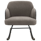 Valera Taupe Boucle Upholstered Mid Back Rocking Chair with Walnut-Finished Bentwood Frame and Metal Legs - Grand Goldman Shop