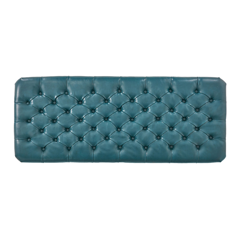JULIANA Teal PU Storage Ottoman with Spacious Interior - Grand Goldman Shop