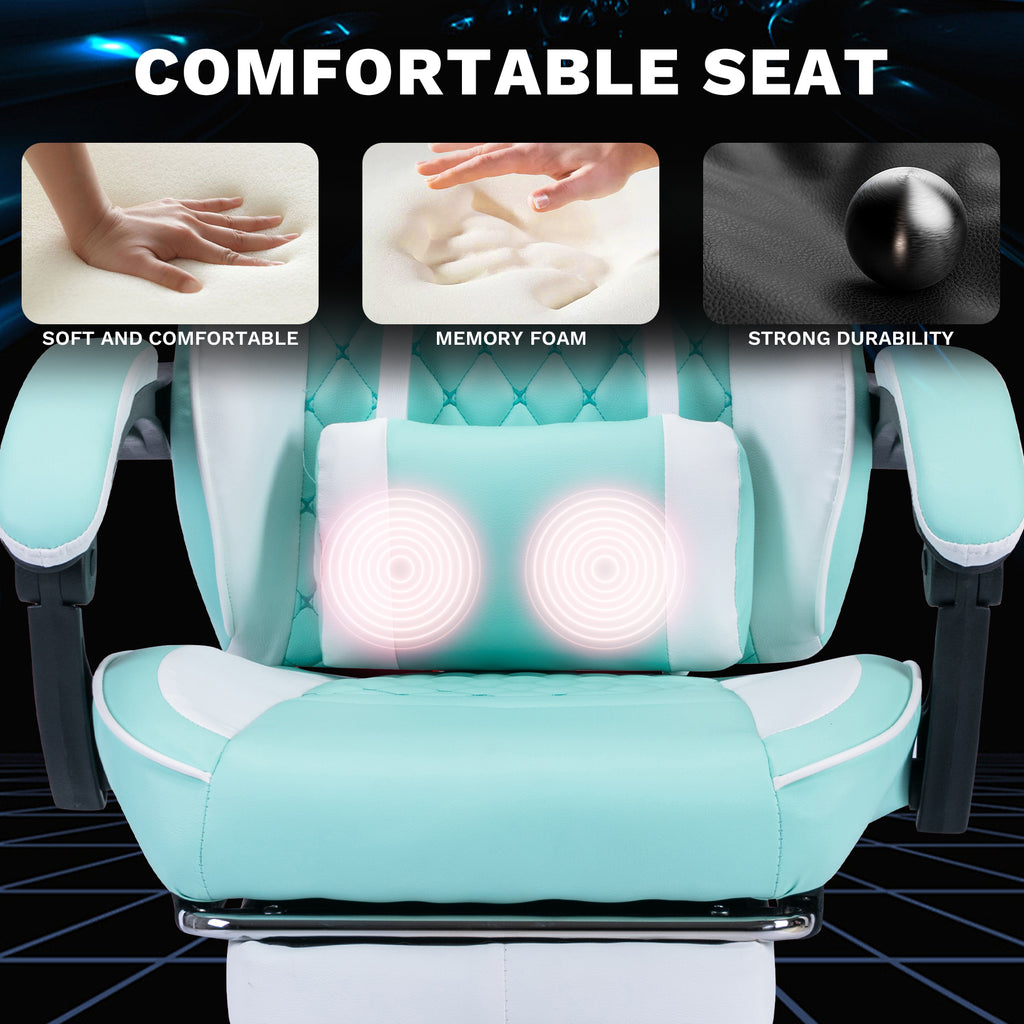 Ergonomic Video Gamer Chairs,Computer Gaming Chairs with Massage Lumbar Support and footrest,Racing Style Computer Chair Adju