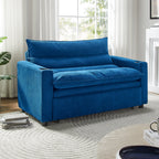 Convertible Sofa Bed, 3-in-1 Multi-Functional Velvet Sleeper Couch Pull-Out Bed, 47'' Loveseat Chaise Lounge with Adjustable Backrest , Living Room, Small Space - Grand Goldman Shop