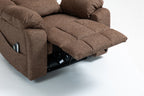 Old age electric lift chair, flat high density foam electric sofa, with heating and massage functions, can tilt to 180 degrees, 2 pocket cup holders, 2 remote controls, 4 OKIN motors - Grand Goldman Shop