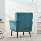Modern Accent Chair Upholstered Foam Filled Living Room Chairs Comfy Reading Chair Mid Century Modern Chair with Chenille Fabric Lounge Arm Chairs Armchair for Living Room Bedroom (Teal) - Grand Goldman Shop