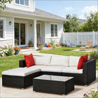 Modern Outdoor Furniture Conversation Sets,5-Piece Patio Furniture Set,Outdoor Sectional Sofa Set