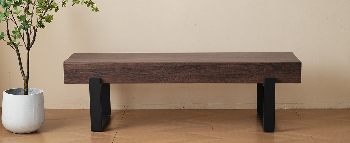 59' Dining Bench, Farmhouse Indoor Kitchen Table Benches, Bed Bench, Industrial Shoe Bench, Entryway Benches - Grand Goldman Shop