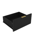 Black 9 Drawer Dresser, 63' Large Deep Chest of Drawers, Wooden Dresser Storage Cabinet with 9 Drawers for Bedroom, Long Dressers for Living Room, Hallway, Drawer panel with wavy patterns - Grand Goldman Shop