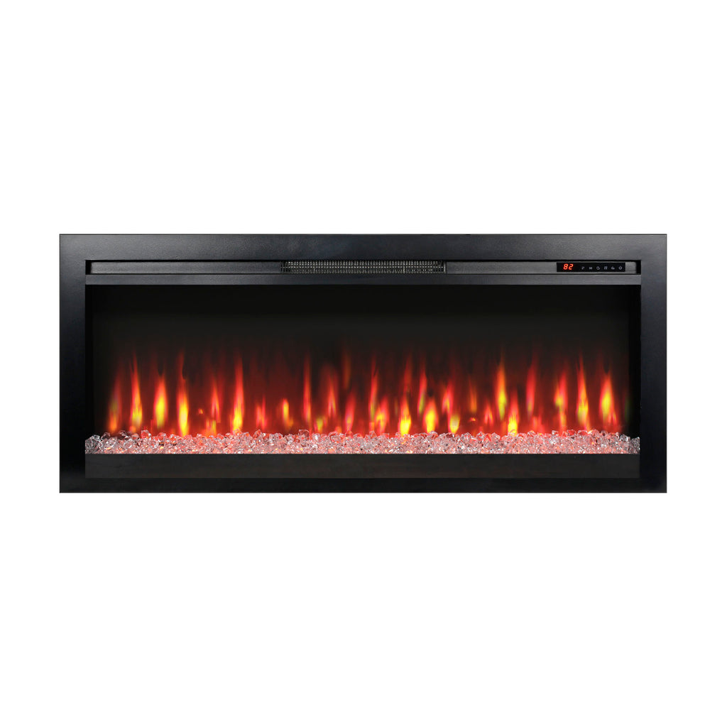 44 inch in wall recessed  electric fireplace with remote and multi color flame & emberbed, LED light heater - Grand Goldman Shop