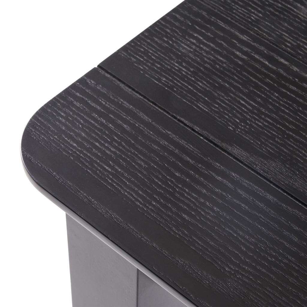 Farmhouse Charm Dining Table with Square Leg Black Solid Wood and MDF 76x35.5 inches - Grand Goldman Shop
