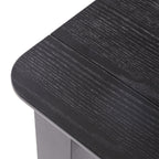 Farmhouse Charm Dining Table with Square Leg Black Solid Wood and MDF 76x35.5 inches - Grand Goldman Shop
