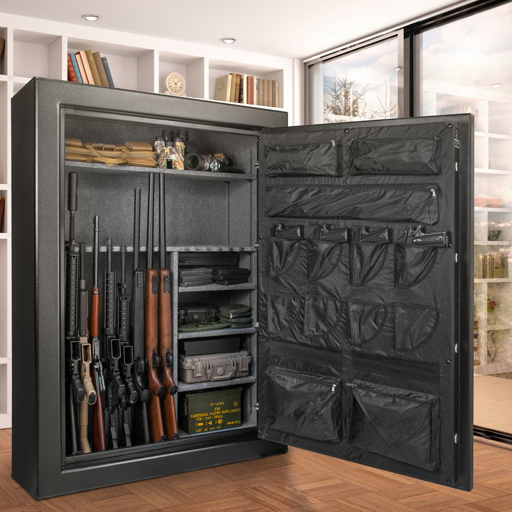 SecureGuard Tall Fireproof Safe Vault with Advanced Locking, Black Steel, 19.97 Cubic Ft - Grand Goldman