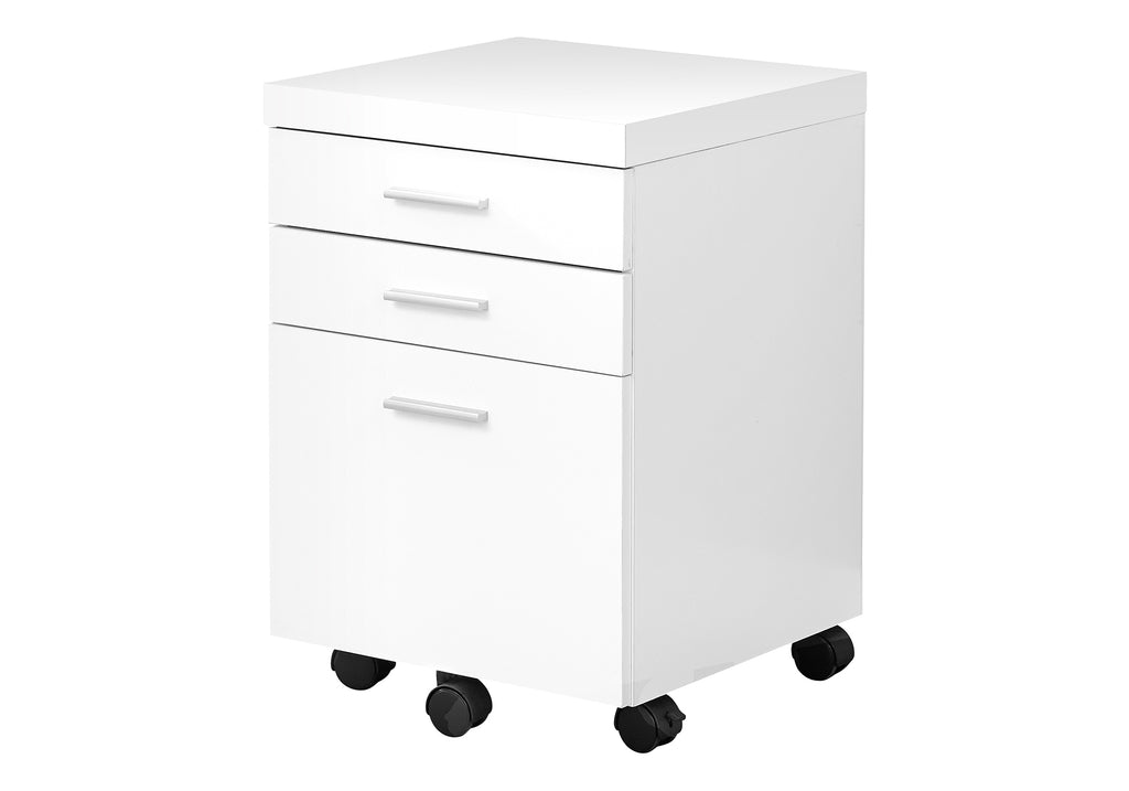 File Cabinet, Rolling Mobile, Storage Drawers, Printer Stand, Office, Work, White Laminate, Contemporary, Modern | Premium Ho