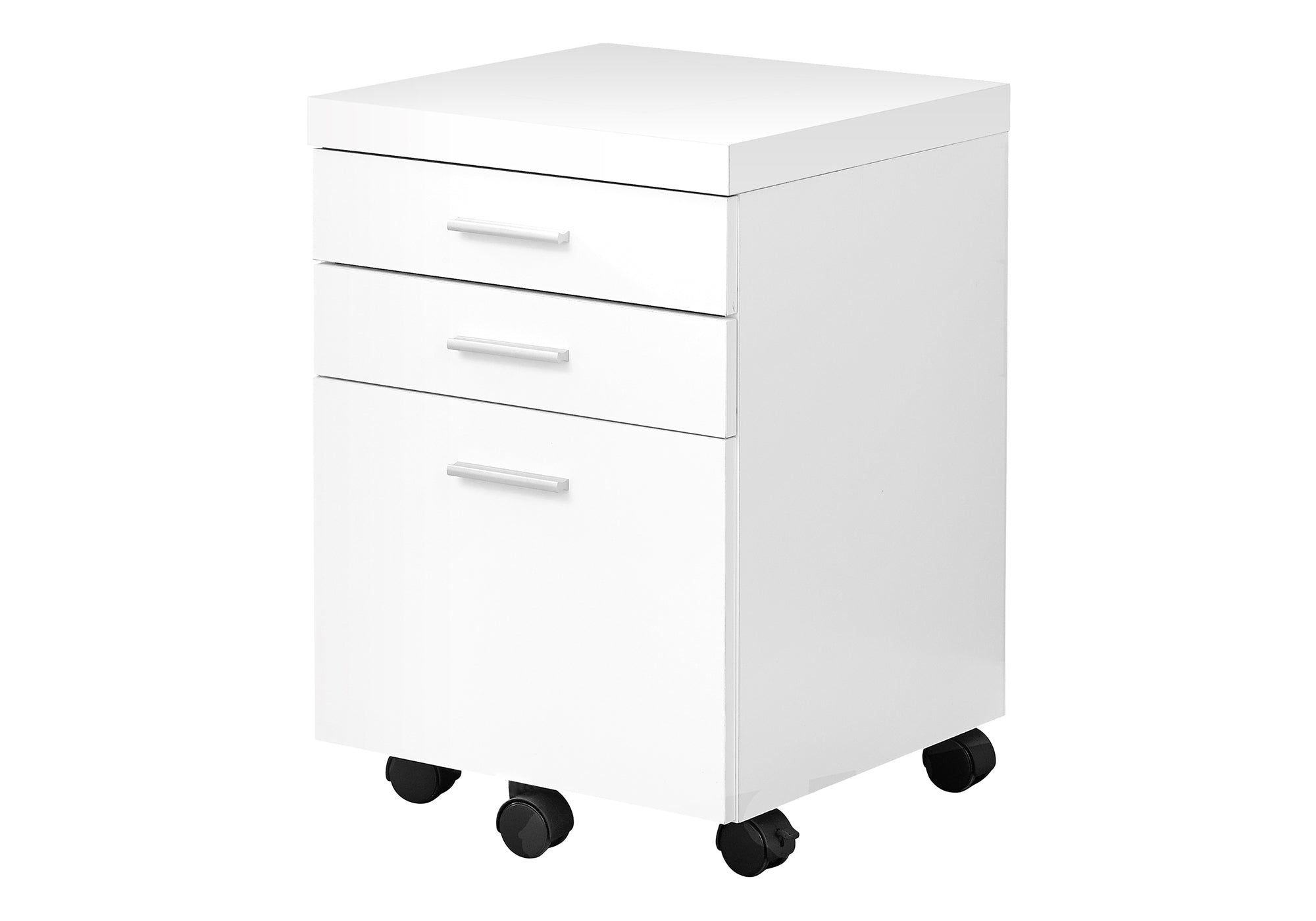 File Cabinet, Rolling Mobile, Storage Drawers, Printer Stand, Office, Work, White Laminate, Contemporary, Modern | Premium Ho