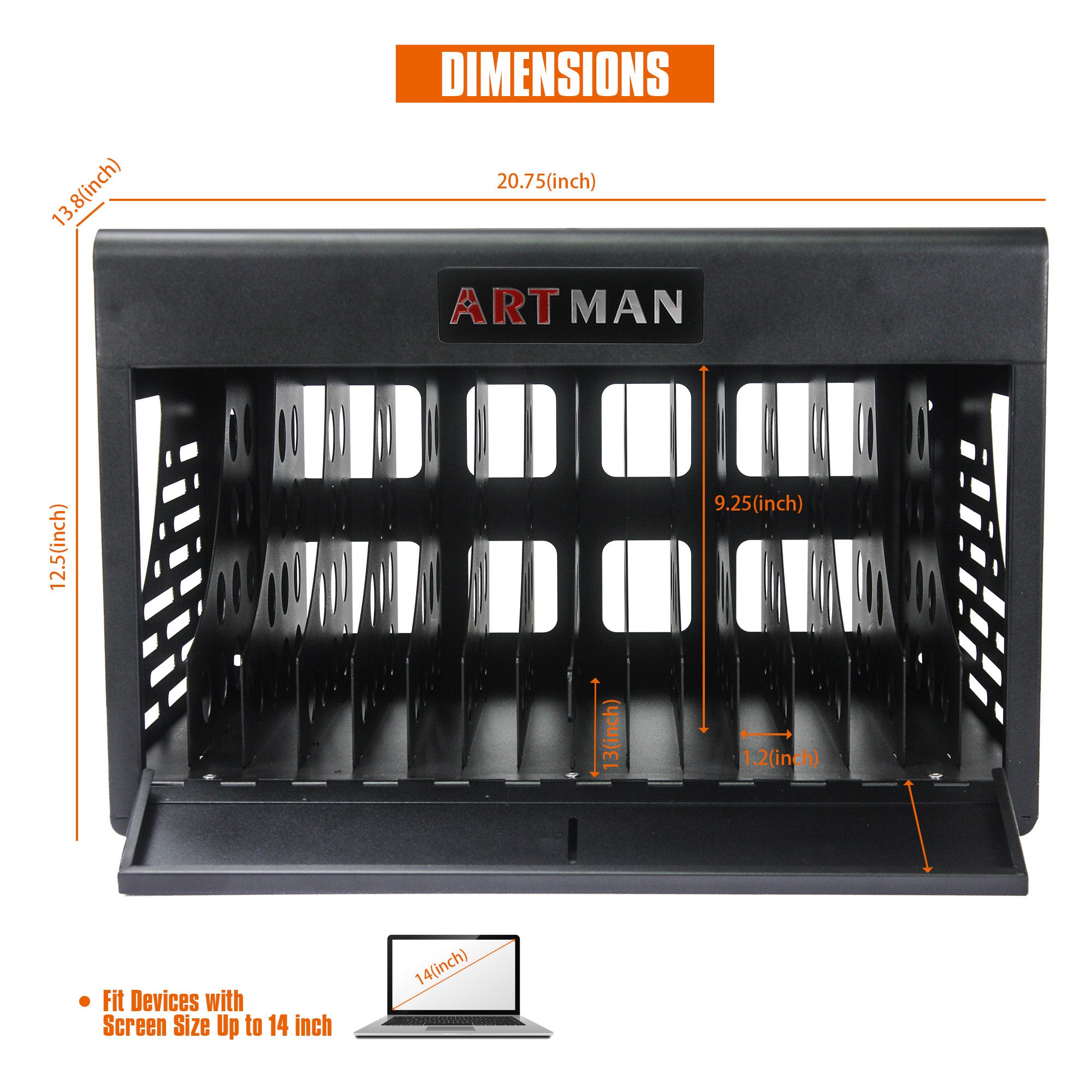 16 Bay Charging Cabinet for Laptop, Chromebook, Locking Charging Station-Black - Shop Quality Furniture at Grand Goldman