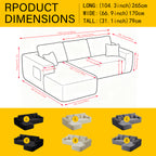 104' Cloud Sectional Sofa with L-Shape Chaise and Side Pockets , Modern Modular Design, Deep Seating, Upholstered Couch for Living Room/Bedroom, No Assembly Required (Plush Fabric), Grey, Left-facing - Grand Goldman Shop