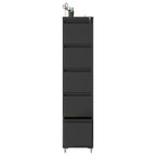 Heavy Duty Black Metal 5 Drawer Vertical File Cabinet with Lock and Wheels for Home Office - Grand Goldman