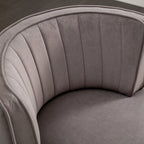 Swivel Barrel Chair, Round Armchairs with Fluffy Velvet, 360 Degree Swivel, Gray, 25.20'' x 25.59'' x 26.38'' - Grand Goldman Shop