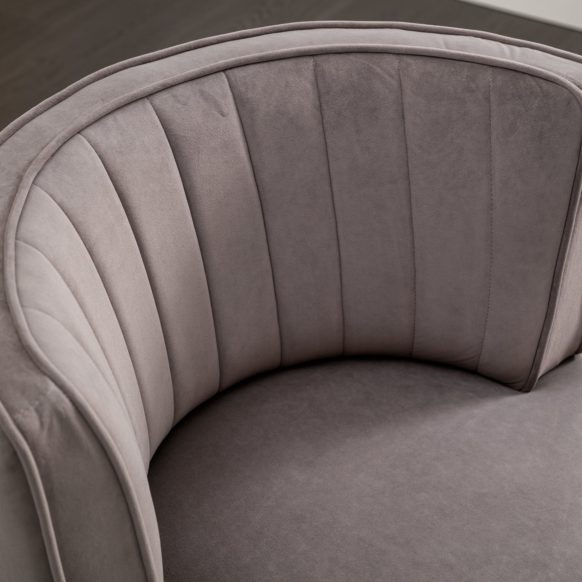 Swivel Barrel Chair, Round Armchairs with Fluffy Velvet, 360 Degree Swivel, Gray, 25.20'' x 25.59'' x 26.38'' - Grand Goldman Shop