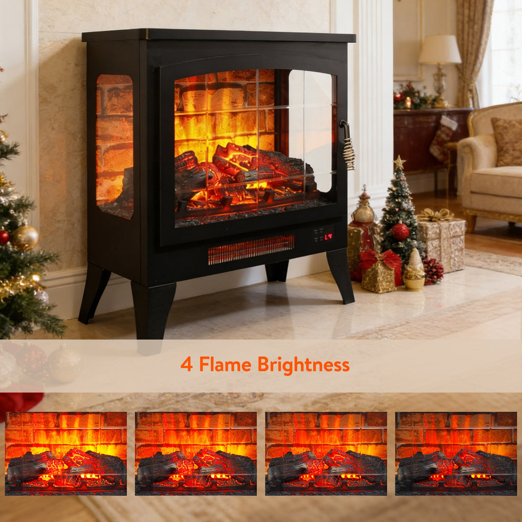 21 inchThree-sided Freestanding Electric Fireplace Stove heater with 3D Flame effect with remote control - Grand Goldman Shop