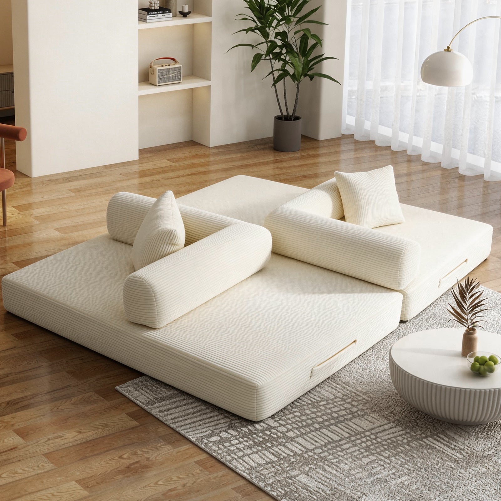 78 Inch Convertible Sleeper Sofa Bed, Futon Boneless Couch Lounge Loveseat with Pull Out Bed, No Assembly Required - Grand Goldman Shop