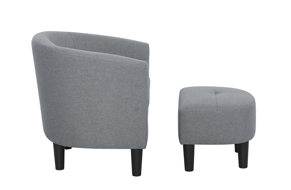 Moss 25.5' Wide Polyester Barrel Chair and Ottoman - Grand Goldman Shop