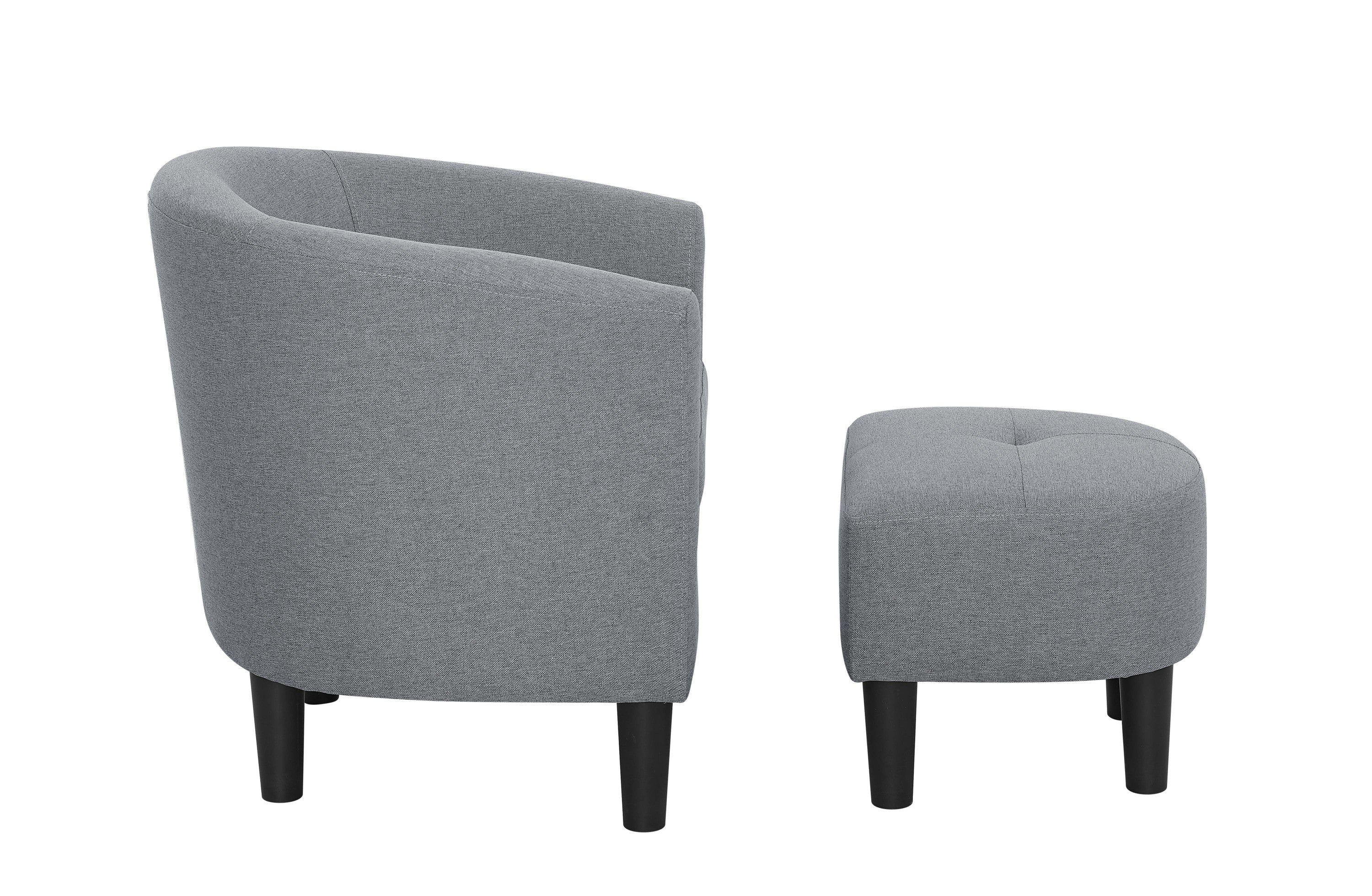 Moss 25.5' Wide Polyester Barrel Chair and Ottoman - Grand Goldman Shop