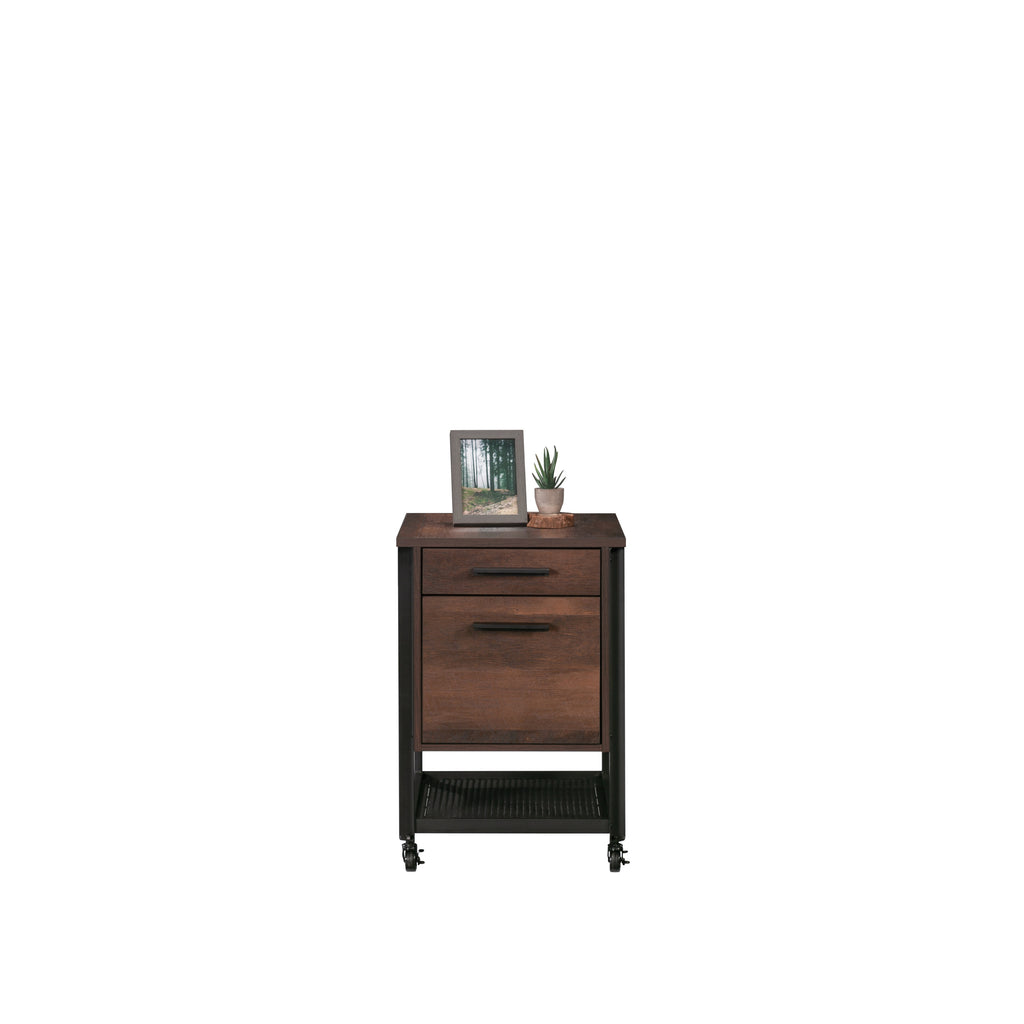 Pedestal File Cabinet with Large Drawers, Antique Dark Oak finish | Premium Home Decor - Grand Goldman