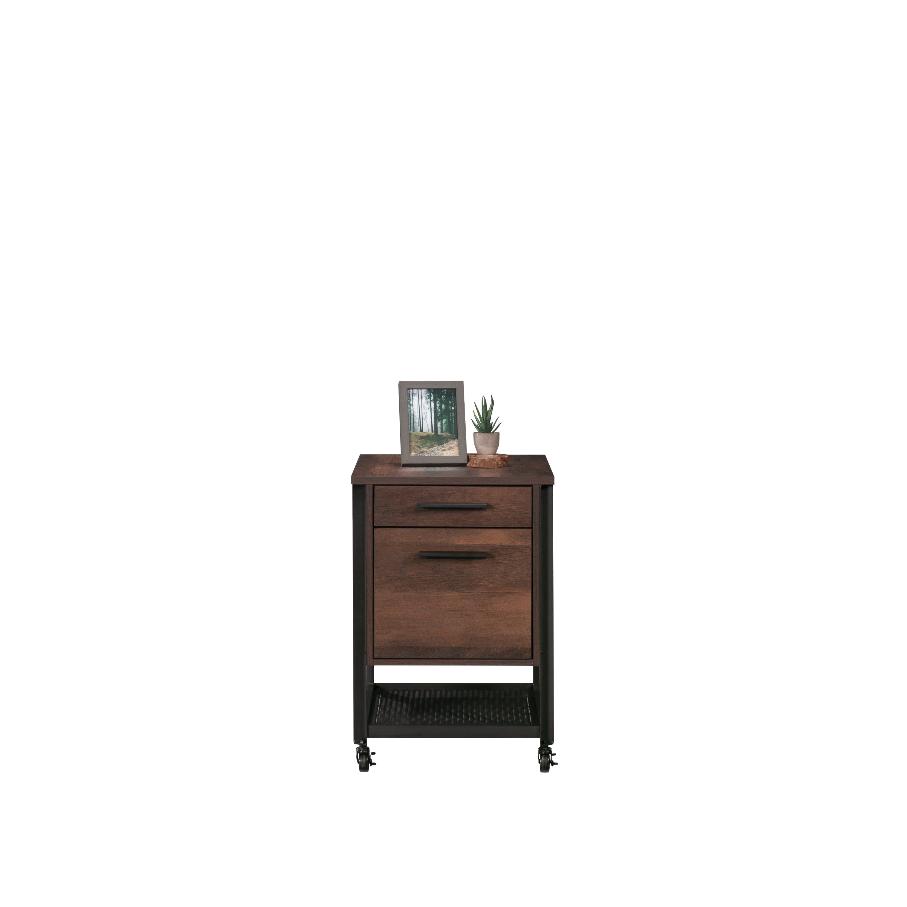 Pedestal File Cabinet with Large Drawers, Antique Dark Oak finish | Premium Home Decor - Grand Goldman