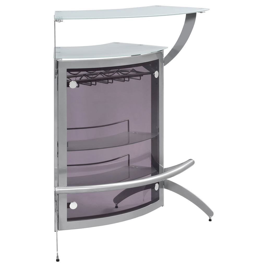 Elaina Silver 2-shelf Home Bar - Grand Goldman Shop