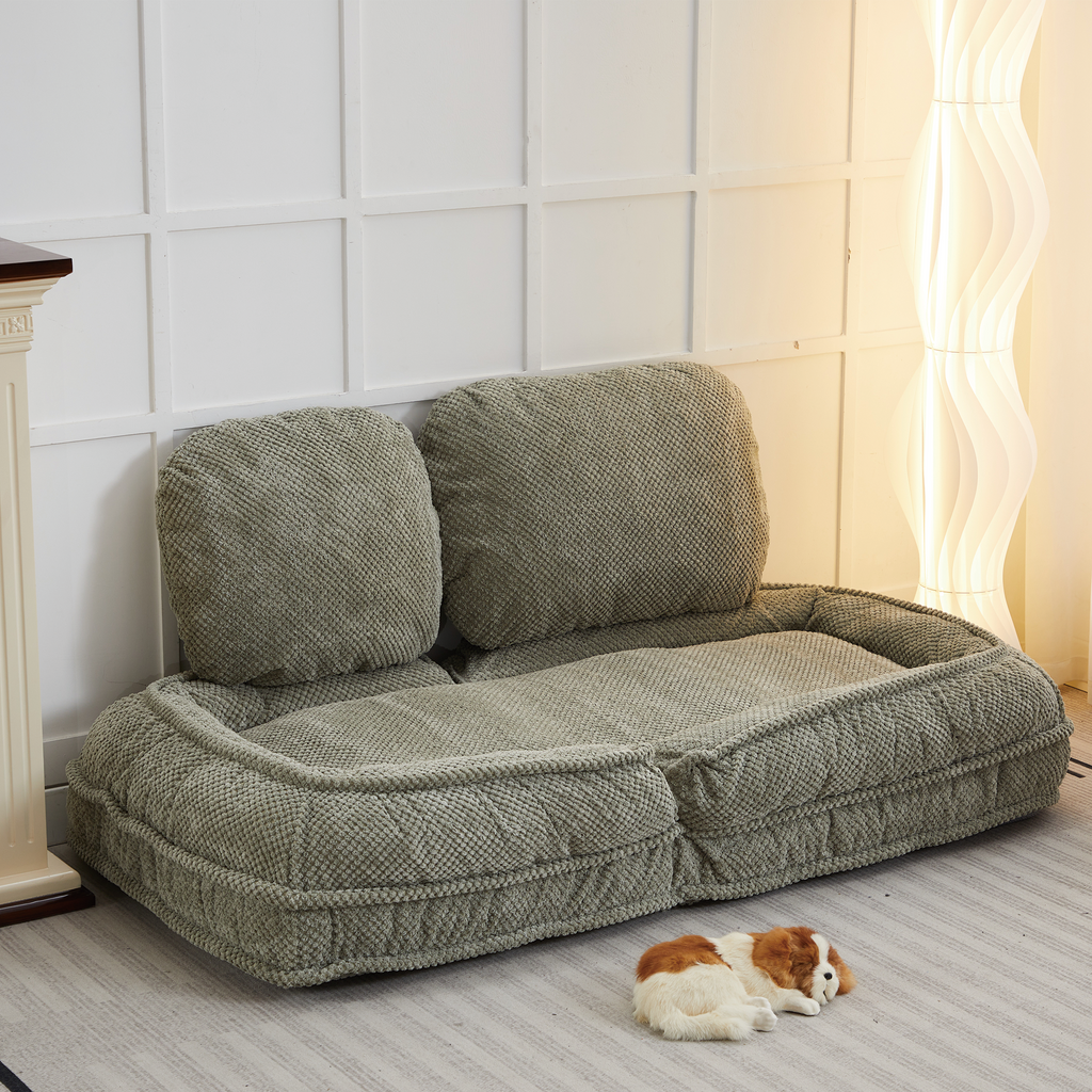 [VIDEO provided] Human Dog Bed ,Lazy Sofa Couch ,5 Adjustable Position,sit,sleep,fold,suit to put in bedroom, living room ,Space Saving Design,Green - Grand Goldman Shop