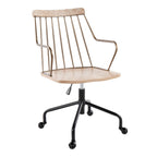 Adjustable Office Chair in Black Metal, Antique Copper and White Washed Wood - Grand Goldman