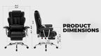 Office Chair, Big and Tall Executive Office Chair with Footrest, Leather Computer Chair, Ergonomic Reclining Chair High Back,