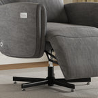 Power Swivel Recliner Chair, Electric Reclining with USB & Type-C Charging, 360° Swivel Velvet Upholstered Accent Chair, for 