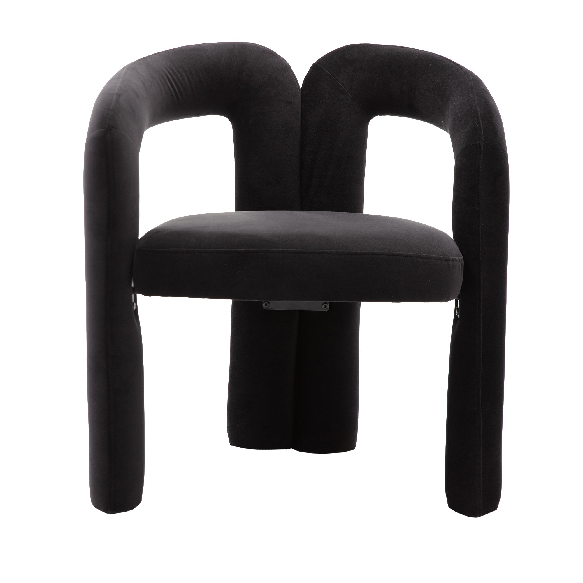 Contemporary Designed Velvet Fabric Upholstered Accent/Dining Chair /Barrel Side Chairs Kitchen Armchair for Living Room set of 2 (Black Velvet) - Grand Goldman Shop