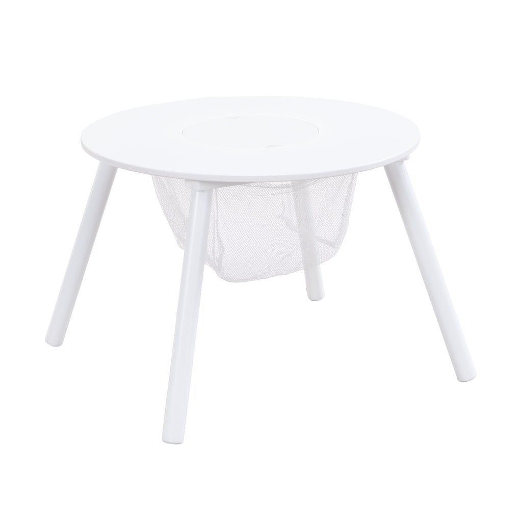 Children's White Panel Table with 4 Chairs Set, Multi-Functional MDF Design - Grand Goldman