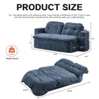 Modern Floor Sofa with 2 Pillows,Convertible Corduroy Fabric Foam-Filled Sleeper Sofa Bed, no assembly required,Convertible Sofa Cushion Unfolds into Quilt,Folding Mattress for Living Room,Playroom - Grand Goldman Shop