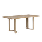 Contemporary 69 Inches Dining Table with U-Shaped Trestle Base in Light Ash Solid Wood and MDF - Grand Goldman Shop