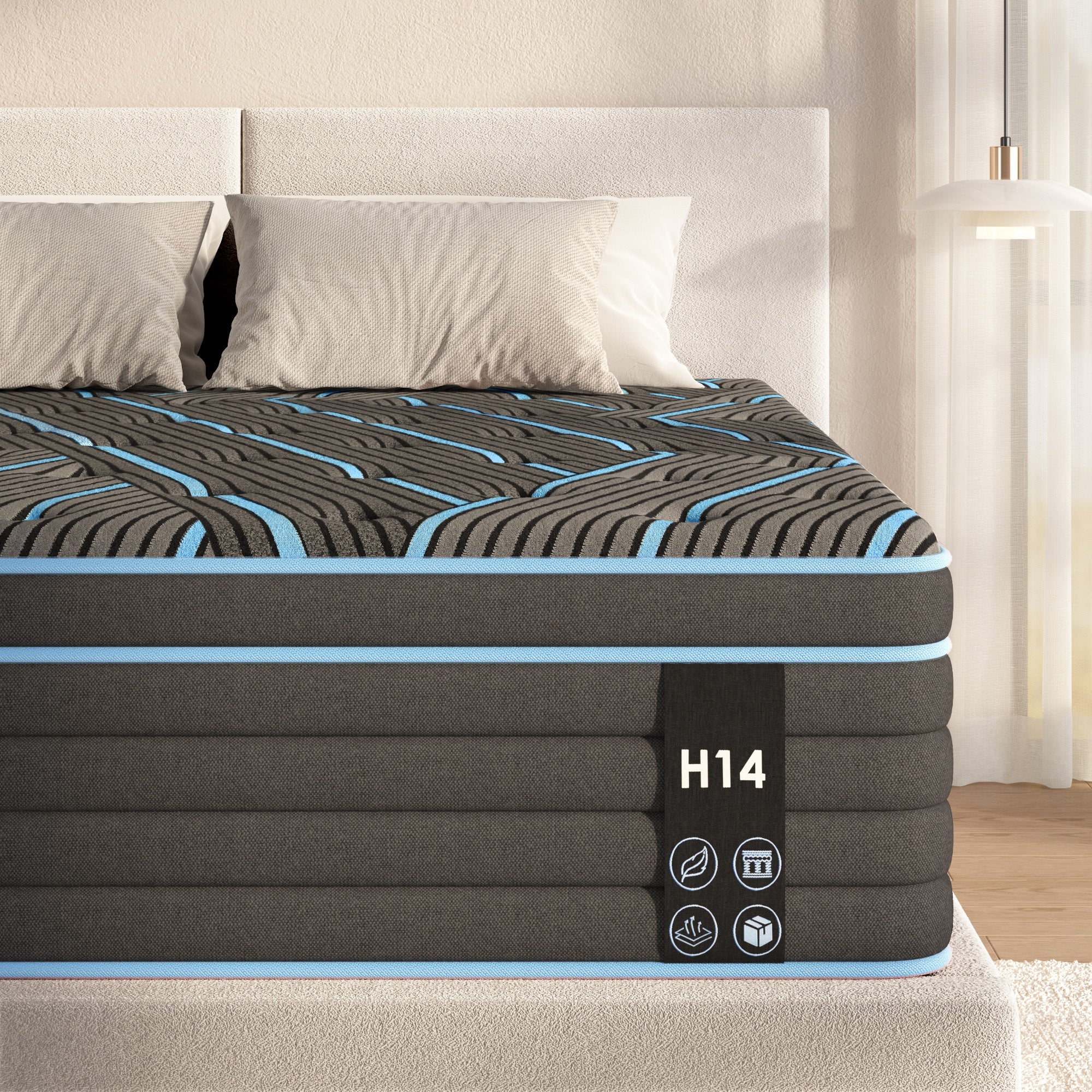 Queen Size Mattress,10 Inch Hybrid Mattress, Individually Pocketed Innerspring, Medium Firm - Grand Goldman Shop