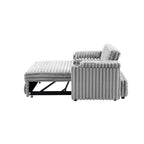 Light Grey Corduroy Sofa Bed with Pull Out  Bed - Grand Goldman Shop