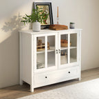 Buffet storage cabinet with double glass doors and unique bell handle - Grand Goldman Shop