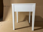 White Nightstand with Drawer, Modern Bedside Table with Wavy Apron Design, Compact End Table for Bedroom Living Room, Small Side Table with Storage - Grand Goldman Shop