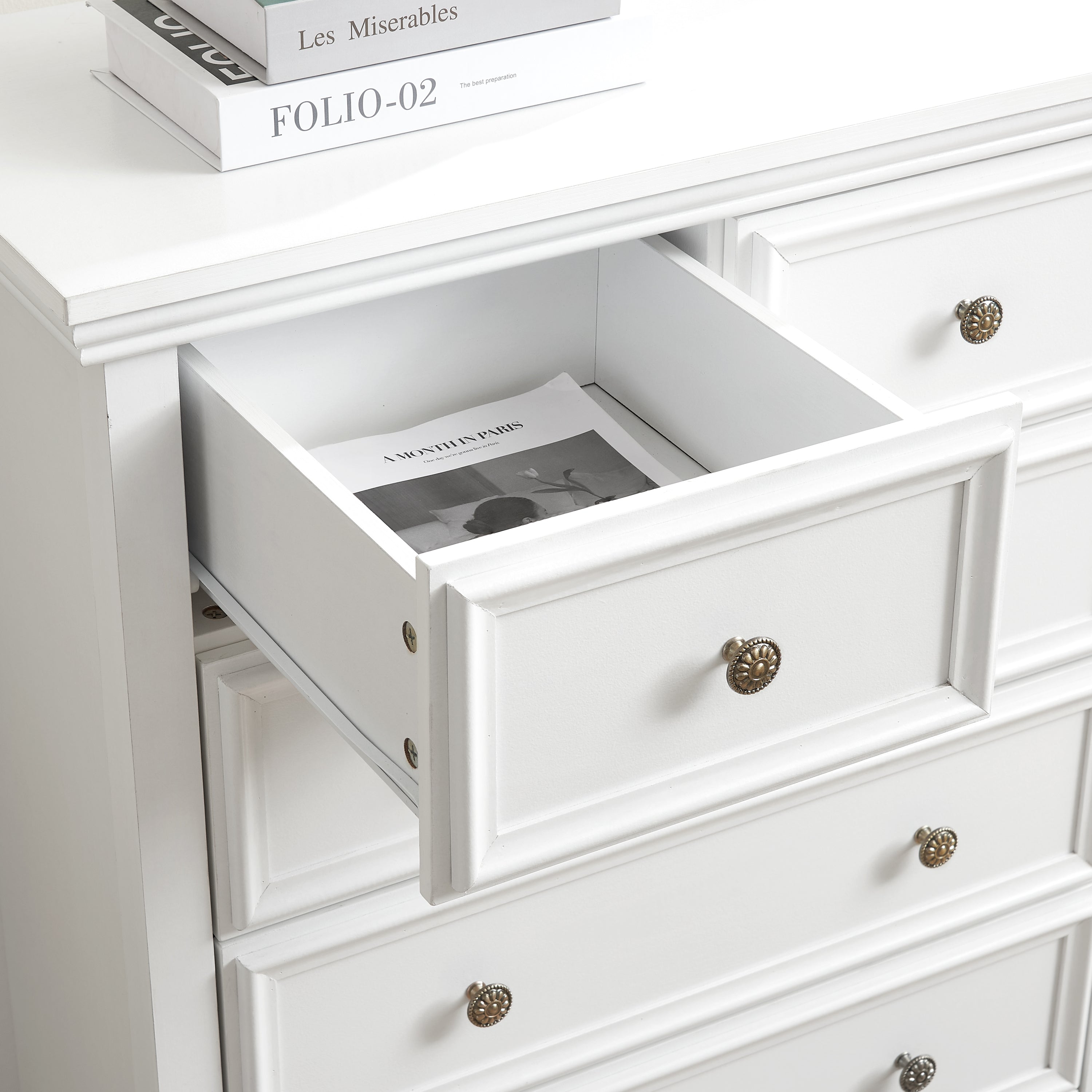 Modern 6 Drawers Dresser 6 Drawers Cabinet,Chest of Drawers Closet Organizers and Storage Clothes Storage Drawers Cabinet for Living Room, Farmhouse Dresser Organizer white - Grand Goldman Shop